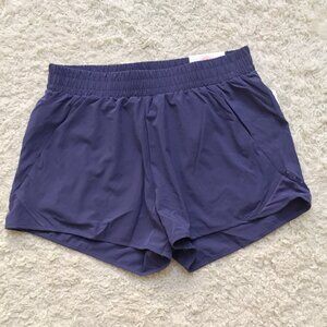 OTOS Women's Activewear Race Running Shorts 2 in 1 High Rise Drawstring Blue M